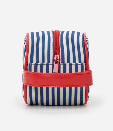 Neceser Rectangular Media con Raya Contrastantes y Bordado de Trancadero 2