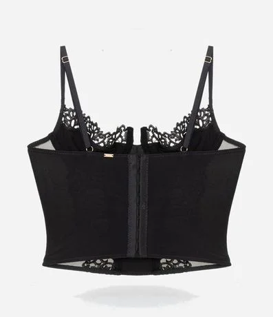 Corset Media Copa sin Relleno con Recortes en Tul y Encaje 2