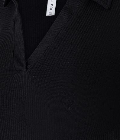 Blusa en Rib con Cuello Polo 2