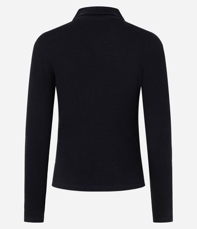 Blusa en Rib con Cuello Polo 3