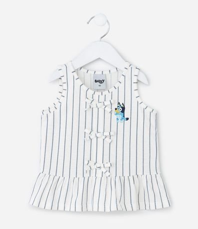 Musculosa Infantil Slim con Estampa de Rayas Bluey  - Talle 1 a 6 años