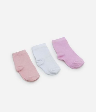 Kit 03 Medias Infantiles Básicas - Talle 6 a 12 meses 2