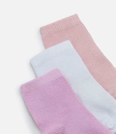 Kit 03 Medias Infantiles Básicas - Talle 6 a 12 meses 3