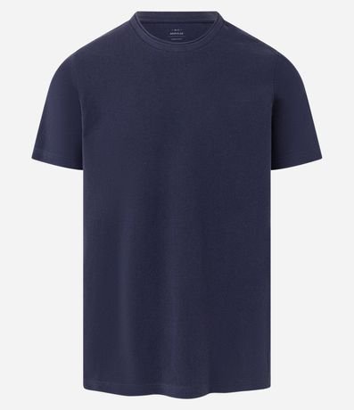 Remera Regular en Piquet con Cuello Sobrepuesto en Rib 5