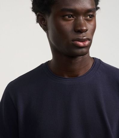 Remera Regular en Piquet con Cuello Sobrepuesto en Rib 4