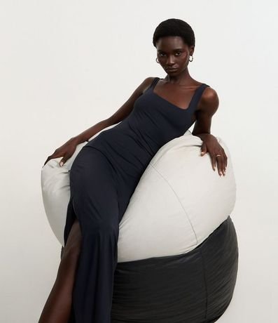 Vestido Long Midi en Poliamida con Escote en la Espalda