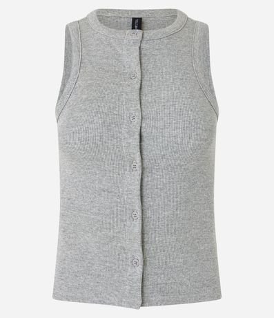 Musculosa en Rib con Botones Delanteros 5