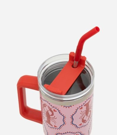 Vaso Térmico Metálico con Pajita y Estampado de Trancadero 1,3L 4