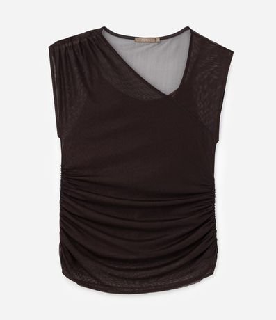 Blusa en Tule con Escote Asimétrico Curve & Plus Size 6