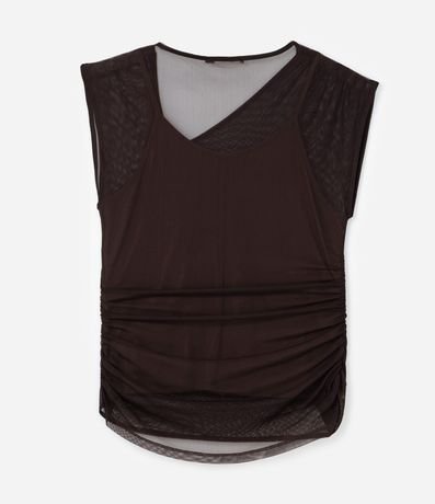 Blusa en Tule con Escote Asimétrico Curve & Plus Size 7