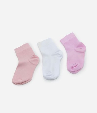 Kit 03 Medias Infantiles Básicas - Talle 6 a 12 meses 1