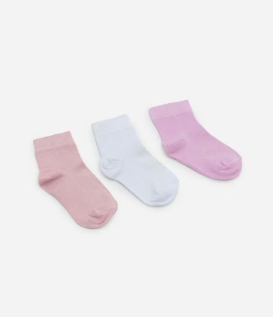 Kit 03 Medias Infantiles Básicas - Talle 6 a 12 meses 2