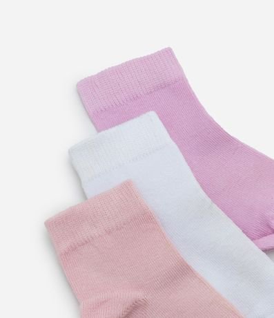 Kit 03 Medias Infantiles Básicas - Talle 6 a 12 meses 3