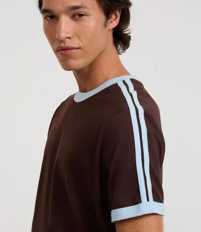 Remera Regular en Algodón con Rayas en los Hombros 4