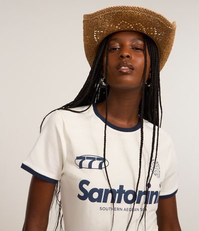 Remera New T-Shirt en Cotton con Estampa Santorini