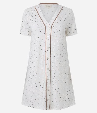 Camisón en Viscosa de Lunares con Abotonado 3
