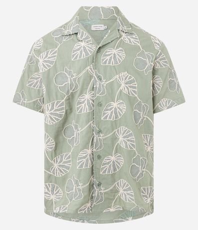 Camisa Comfort en Algodón con Bordado en Hojas 5