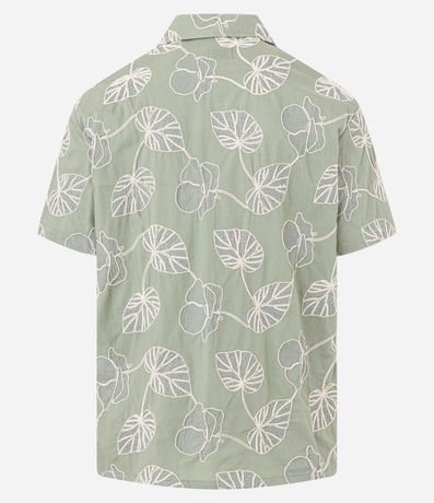 Camisa Comfort en Algodón con Bordado en Hojas 7