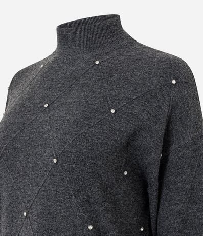 Suéter en Punto con Cuello Mediano y Aplicación de Lunares 2