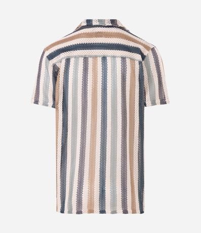 Camisa Manga Corta en Punto con Rayas 2
