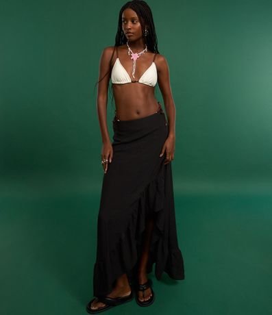 Pollera Midi Mullet en Chiffon con Volado en el Bajo 5