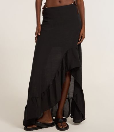 Pollera Midi Mullet en Chiffon con Volado en el Bajo 3