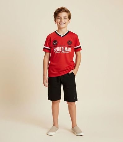 Remera Deportiva Infantil con Estampa Hombre- Araña - Talle 5 a 14 años