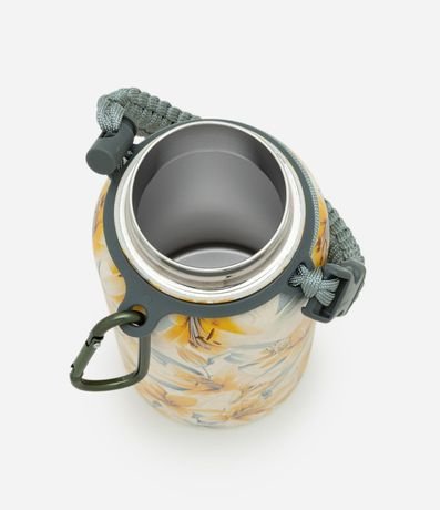 Botella Térmica con Estampado Floral y Asa Trenzada 2