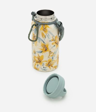 Botella Térmica con Estampado Floral y Asa Trenzada 3