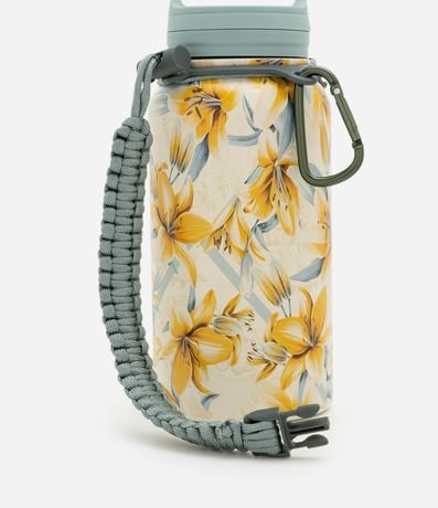 Botella Térmica con Estampado Floral y Asa Trenzada 4