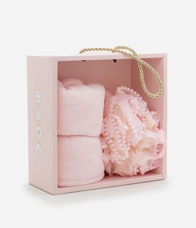 Kit Toalla Turbante + Esponja de Baño Rosa Alchemia