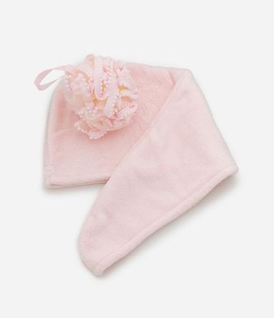 Kit Toalla Turbante + Esponja de Baño Rosa Alchemia 5