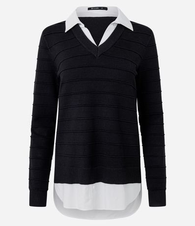 Blusa en Punto con efecto Camada Doble 5