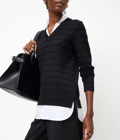 Blusa en Punto con efecto Camada Doble 4