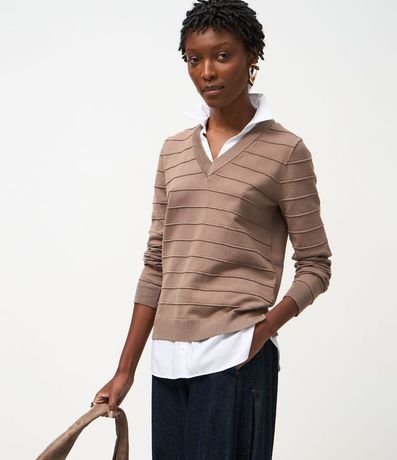 Blusa en Punto con efecto Camada Doble