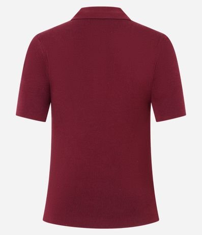 Blusa Polo en Punto con Manga Corta y Cremallera Delantera 6