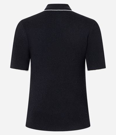 Blusa Polo en Punto Retilínea con Cremallera Delantero en el Escote 7