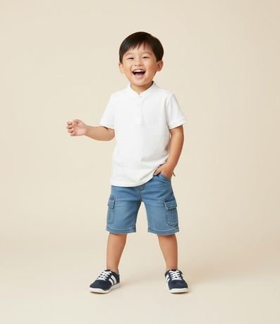 Bermuda Infantil Jeans con Bolsillos Cargo - Talle 1 a 6 años
