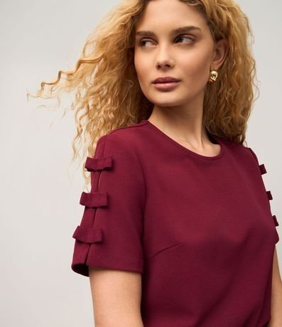 Blusa en Crepé con Lacitos en la Manga