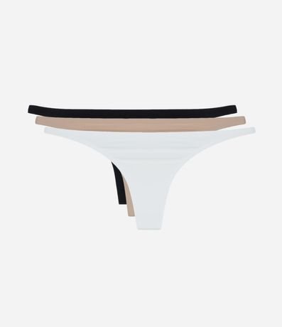 Kit 03 Bombachas Colaless Hilo en Microfibra con Corte a Hilo