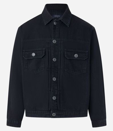 Campera Trucker Jeans con Cuello Inglés y Bolsillos 5