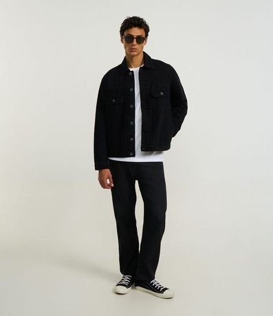 Campera Trucker Jeans con Cuello Inglés y Bolsillos 2