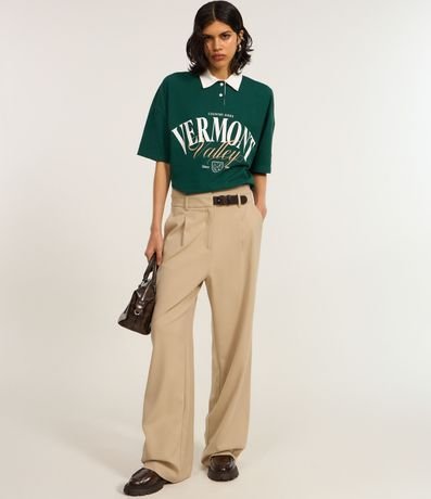 Camisa Polo Over en Algodón con Estampa Lettering Vermont 3