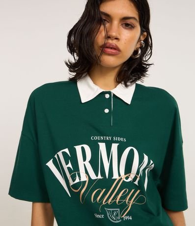 Camisa Polo Over en Algodón con Estampa Lettering Vermont 4
