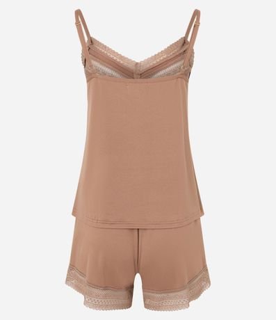 Pijama Short Doll con Bretel Fino y Detalle en Encaje 6