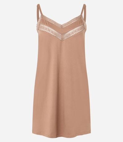 Camisón corta con Alcinhas y Entremeios de encaje