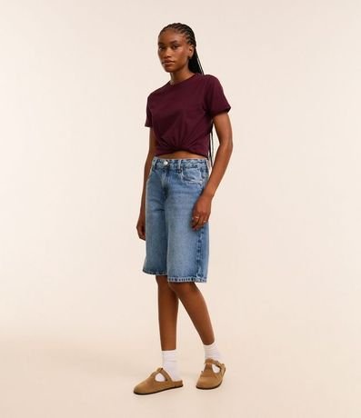 Remera en Media Malla con Manga Corta Doblada 2