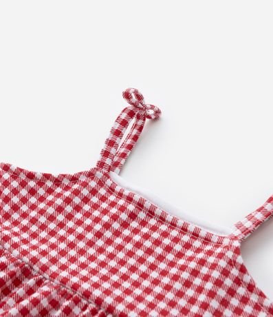 Vestido Infantil de Cuadros Vichy con Blusa - Talle 0 a 18 Meses 11