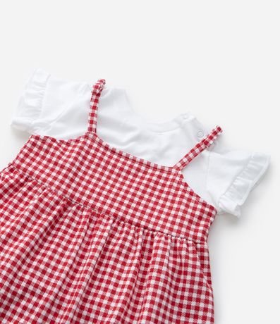 Vestido Infantil de Cuadros Vichy con Blusa - Talle 0 a 18 Meses 12