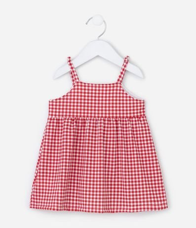 Vestido Infantil de Cuadros Vichy con Blusa - Talle 0 a 18 Meses 7
